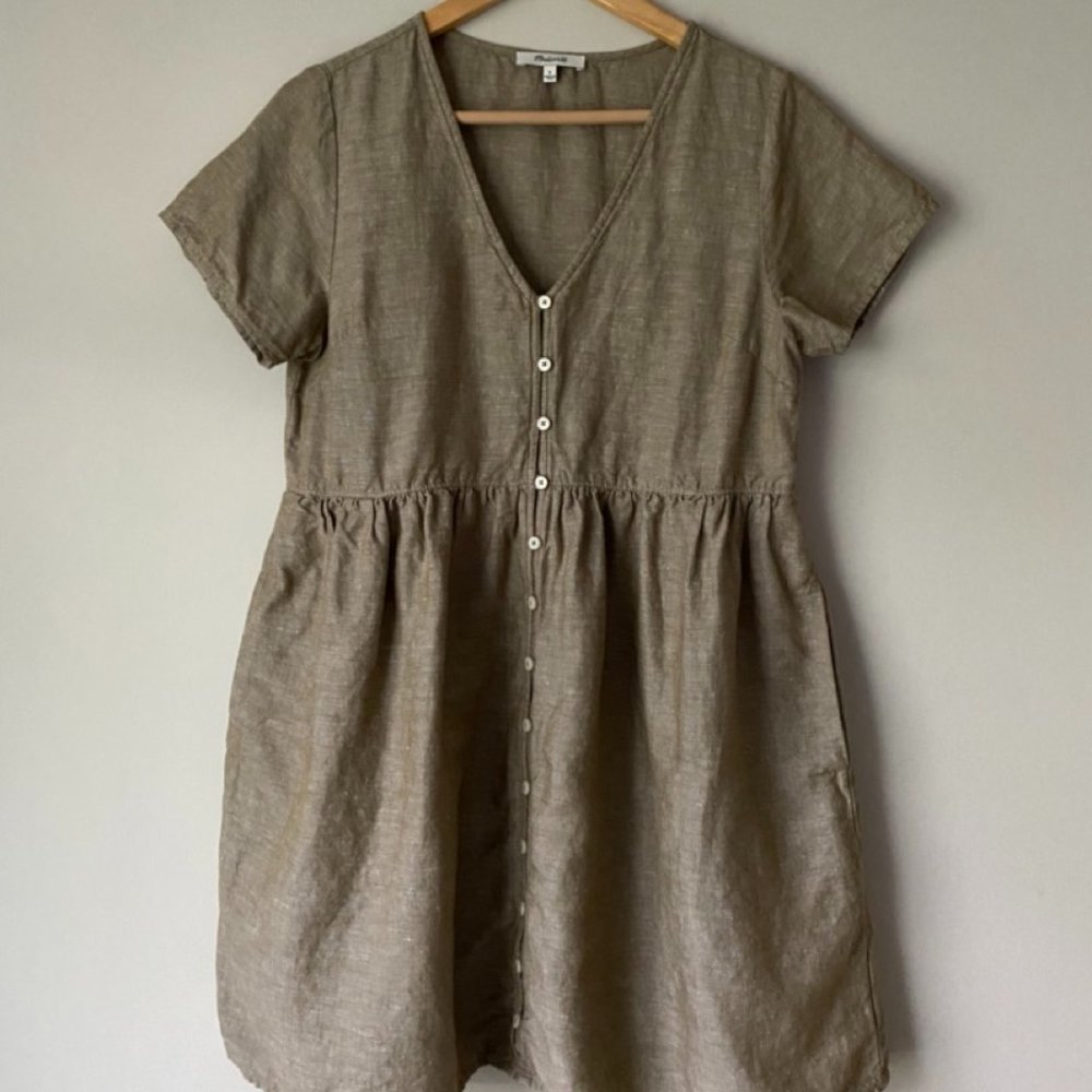 MADEWELL Alexandra Button-Front Mini Dress